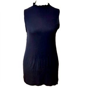 Ann Taylor Loft Navy Ribbed Mock Neck Tank Top, Women’s Size Small.